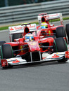 Fernando Alonso leads Felipe Massa