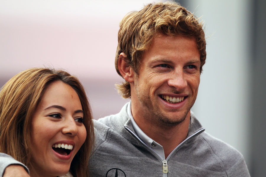 Jenson Button with girlfriend Jessica Michibata on race day