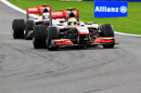 Lewis Hamilton leads Jenson Button in the early stages
