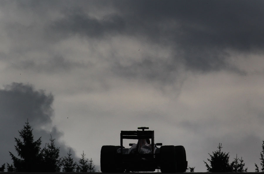 Jaime Alguersuari drives beneath moody skies
