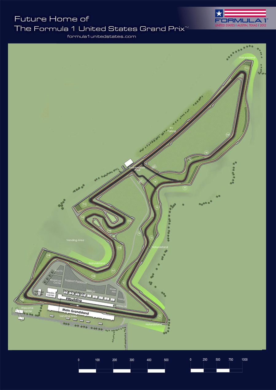 The plan of the proposed US Grand Prix circuit in Austin