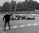 The closest finish of all time? Jackie Stewart takes the flag to win just ahead of Jochen Rindt and Jean Pierre Beltoise