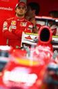 Felipe Massa in the Ferrari garage before free practice one