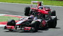 Jenson Button leads Fernando Alonso