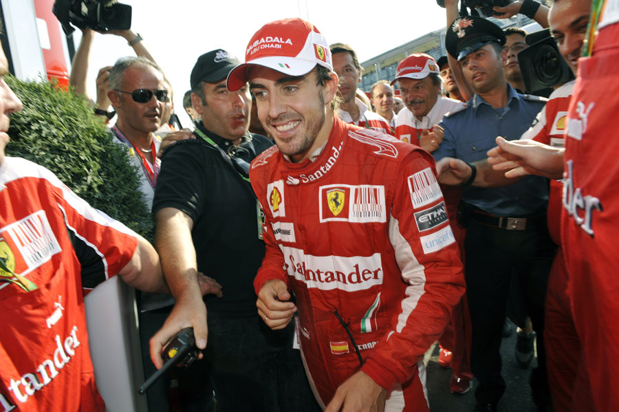 Fernando Alonso is all smiles after his victory