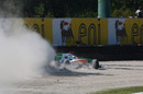 Adrian Sutil runs wide early in the race