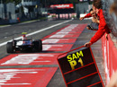 Sam Bird crosses the line to take his first victory in GP2
