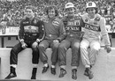 Four world champions - Ayrton Senna, Alain Prost, Nigel Mansell, and  Nelson Piquet 