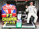 Dean Stoneman celebrates victory in the FIA Formula Two Championship