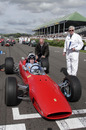 John Surtees on track in a classic Ferrari F1 car