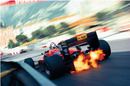 Stefan Johansson had a little exhaust fire at Monaco