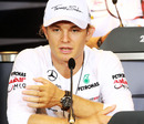 Nico Rosberg talks to the press