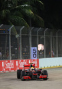 Lewis Hamilton on track on slick tyres