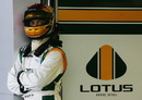 Fairuz Fauzy prepares to drive the new Lotus T127 F1 car
