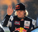 Kimi Raikkonen waves to fans