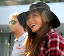 Jenson Button and his girlfriend Jessica Michibata arrive at Suzuka