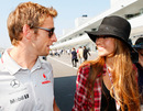 Jenson Button and his girlfriend Jessica Michibata arrive at Suzuka