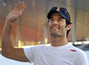 Mark Webber waves to fans on Thursday