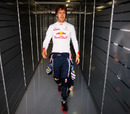 A relaxed Sebastian Vettel in the Red Bull motorhome