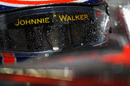 Jenson Button's rain-spotted visor