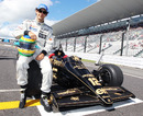 Bruno Senna  with the Lotus 97T raced by his uncle Ayrton Senna