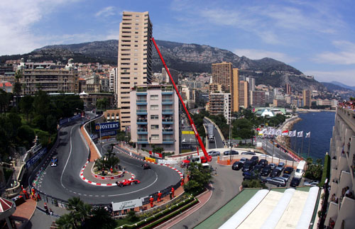 A panoramic view of the 2005 Monaco Grand Prix