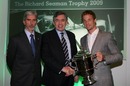 Jenson Button recieves the  Richard Seaman Trophy from prime minister Gordon Brown at the BRDC Awards Dinner in London