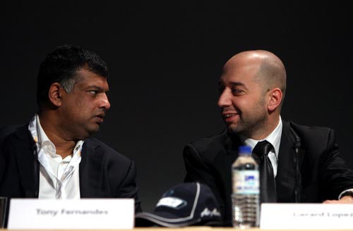 Tony Fernandes and Gerard Lopez at the motorsport business forum