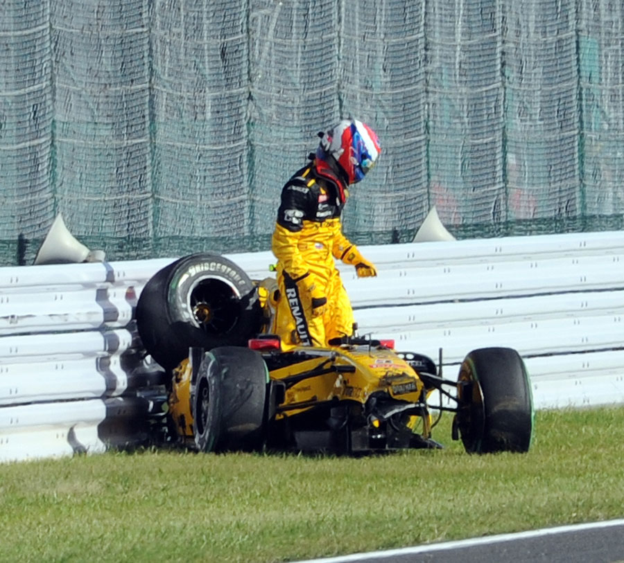 Vitaly Petrov crashed out almost immediately after the start
