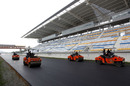 The final layer of track surface is laid in Korea