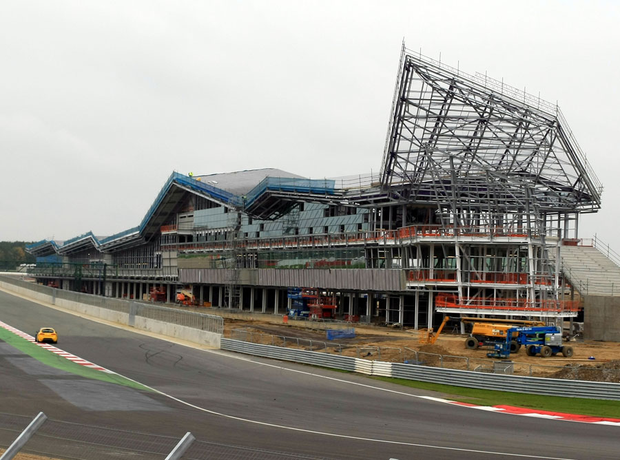 Construction of the new pit and paddock complex is progressing well