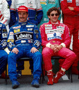 All smiles before the race ... Nigel Mansell and Ayrton Senna