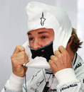 Nico Rosberg prepares to head out for the first practice session in Korea
