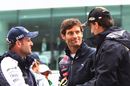 Rubens Barrichello, Mark Webber and Robert Kubica on the drivers' parade