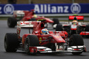 Fernando Alonso leads Lewis Hamilton and Felipe Massa