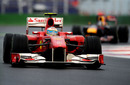 Fernando Alonso leads Sebastian Vettel