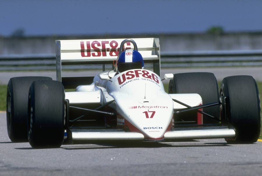 Derek Warwick in action in his Arrows Megatron during the Brazilian Grand Prix
