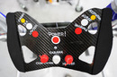 The steering wheel on Bernie Ecclestone's zimmer frame gift from Red Bull