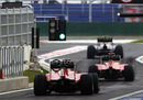 The Ferraris leave the bit behind Mark Webber