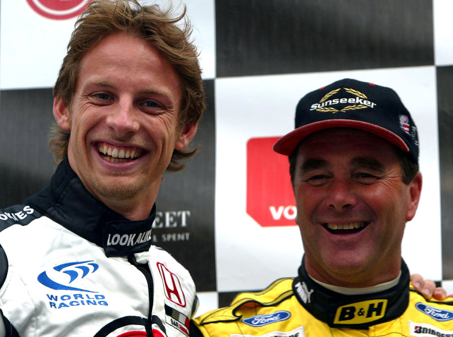 Jenson Button and Nigel Mansell