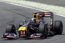 Sebastian Vettel suffers with rear tyre degradation on his Red Bull 