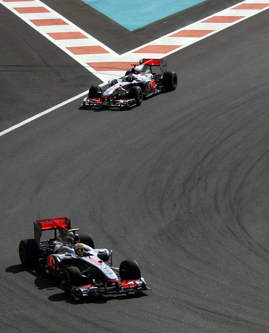 Lewis Hamilton leads Jenson Button