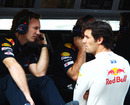 Mark Webber talks to Red Bull boss Christian Horner