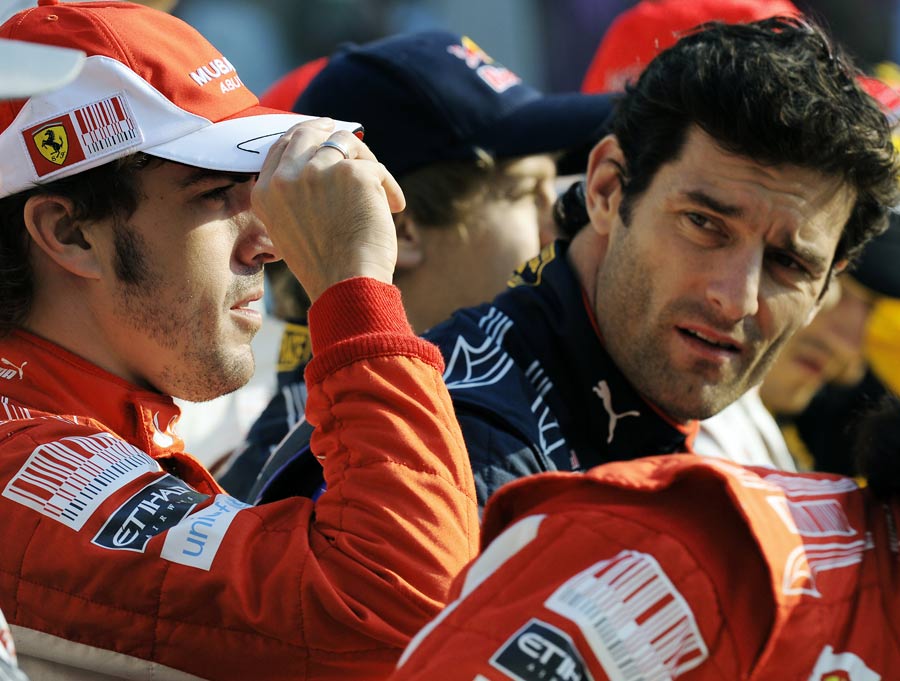 Mark Webber eyes up title rival Ferando Alonso before Sunday's race