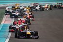 Sebastian Vettel leads the Abu Dhabi Grand Prix