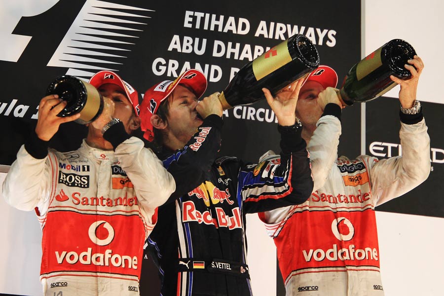 The last three world champions quench their thirst on the podium