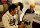 Mark Webber and Sebastian Vettel put their differences aside on the plane home