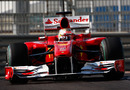 Jules Bianchi tries the soft tyres on the Ferrari