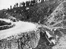 Antonio Ascari's car lies in a ditch during the 1919 Targa Florio