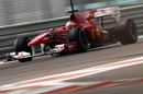 Jules Bianchi at speed in the Ferrari